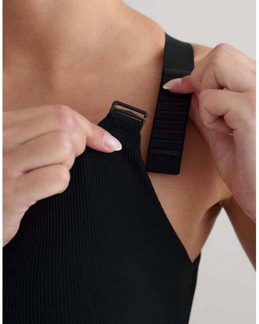 Aim'n Black Ribbed Performance Support Bra