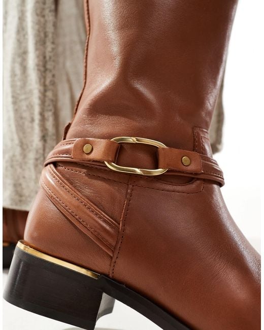 ALDO Brown – ocynwan – kniehohe reitstiefel aus leder