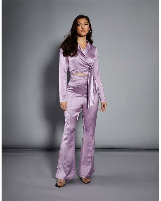 Collective The Label Gray Tailored Split Flared Trousers