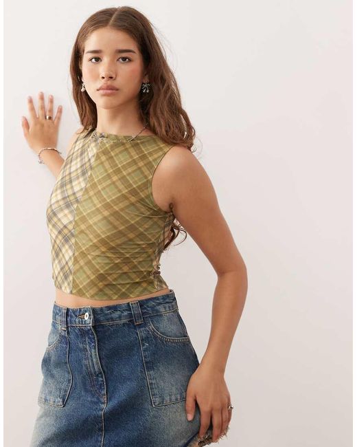 Reclaimed Vintage Blue Slash Neck Tank