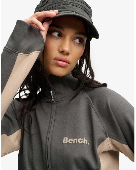 Bench x Superdry & Co Black High Neck Contrast Track Top
