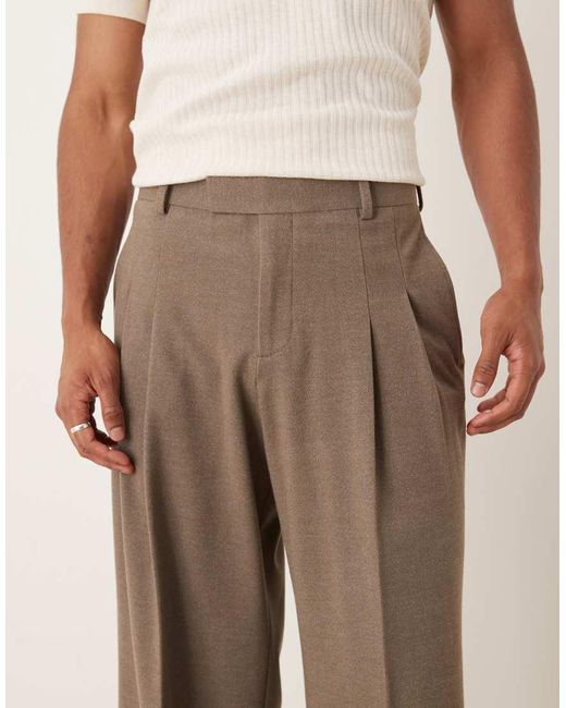 Pantalones De Traje De Pernera Holgada De Tejido Texturizado De -Neutro ASOS de hombre de color Natural