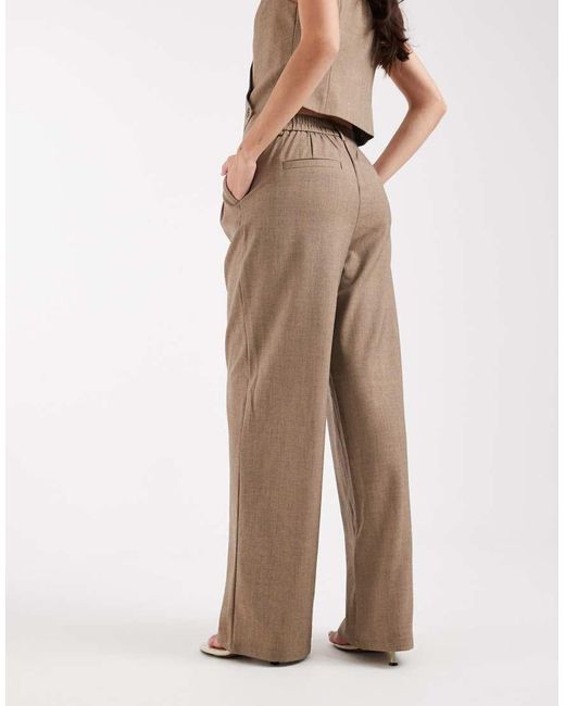 Pieces Natural Wide Leg Tailored Trouser Co-Ord