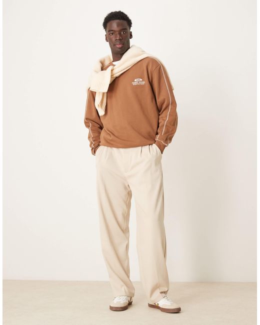 ASOS – kastiges oversize-sweatshirt in Brown für Herren