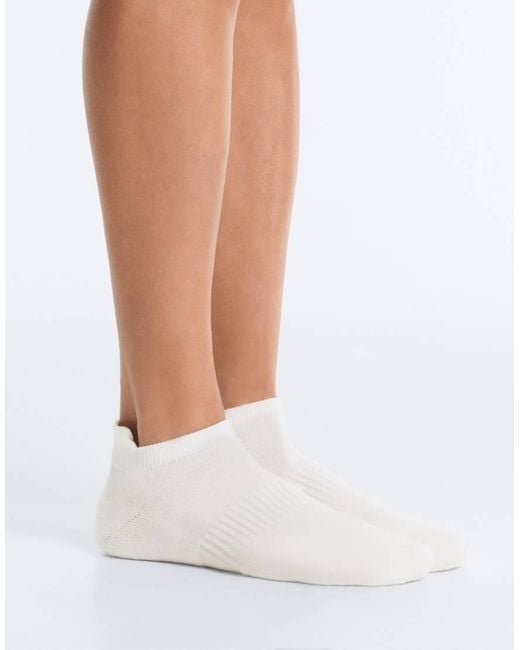 Oysho Red 3 Pairs Of Cotton Blend Sports Sneaker Socks With Heel Tab