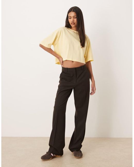 JJXX Natural Oversized Crop Tee