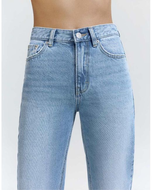 Pull&Bear Blue Petite High-waist Mom Fit Jeans