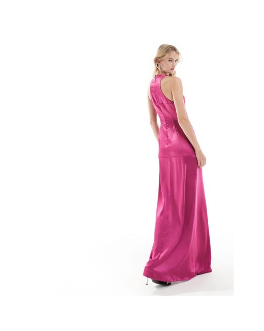 ASOS Pink Asos design tall – satin-maxikleid