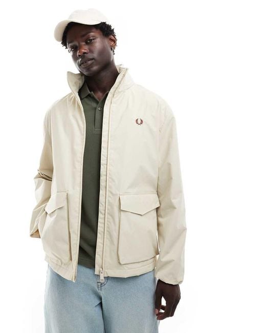 Fred Perry Patch Pocket Sports Jacket in Blue for Men | Lyst UK