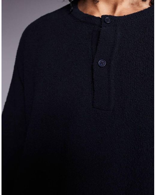 ASOS Blue Super Oversized Cropped Lightweight Jumper for men