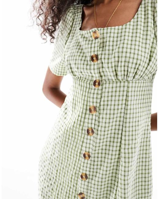 Daisy Street White Button Front Milkmaid Mini Dress
