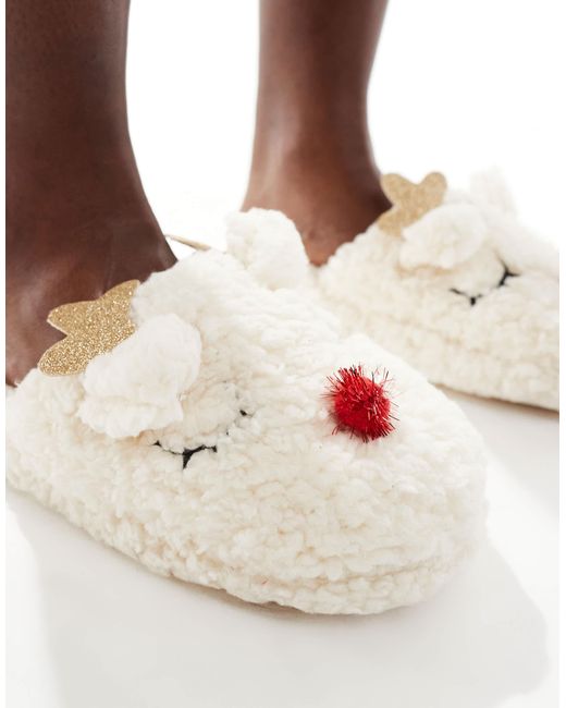 Chaussons rennes - crème SEQWL en coloris White