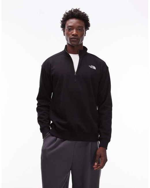 Sudadera Negra Con Cremallera Corta Y Logo De -Negro The North Face de color Black