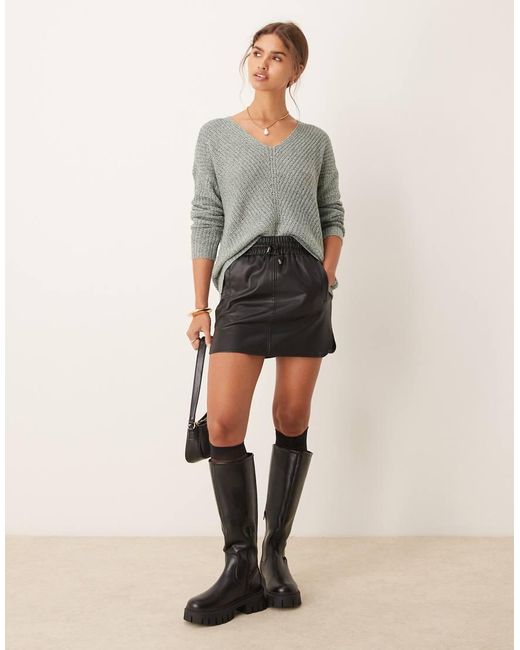Jdy Gray Slouchy Longline Jumper With Side Split Light