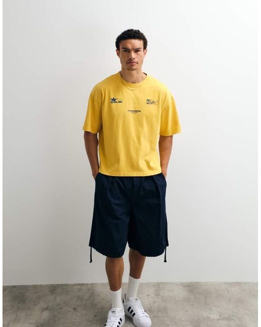 ASOS Yellow Oversized T-shirt With Street Graphic for men
