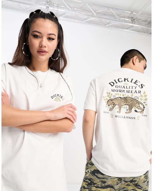 Dickies Fort Lewis - T-shirt Met Print Van Luipaard Op in het White voor heren