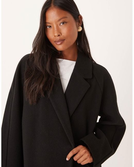 ASOS Black Asos Design Petite Chuck On Overcoat