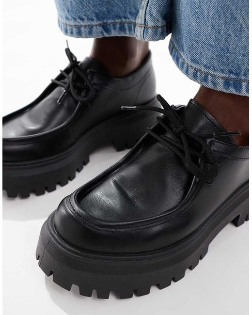 Schuh Blue Lyrica Chunky Moc Toe Lace Up Shoes