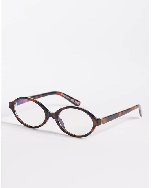ALDO Natural Nellye Oval Glasses With Clear Lenses