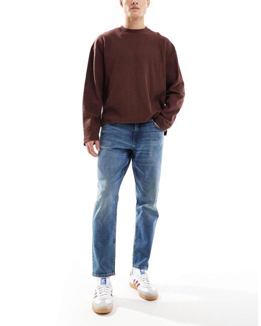 ASOS Blue Stretch Tapered Fit Jeans for men