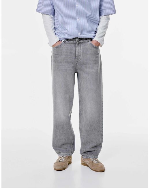 Pull&Bear – weite jeans in Gray für Herren