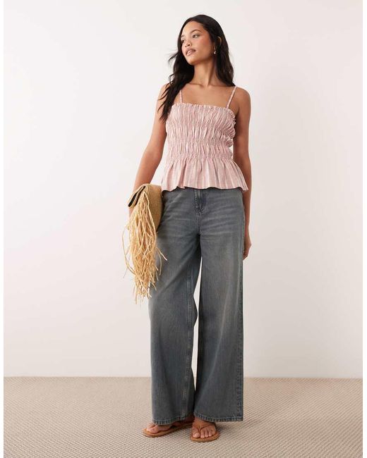Barbour Pink Madeline Shirred Cami Top
