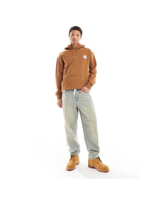 Workwear - felpa vestibilità comoda con cappuccio e logo di Lee Jeans in Brown da Uomo