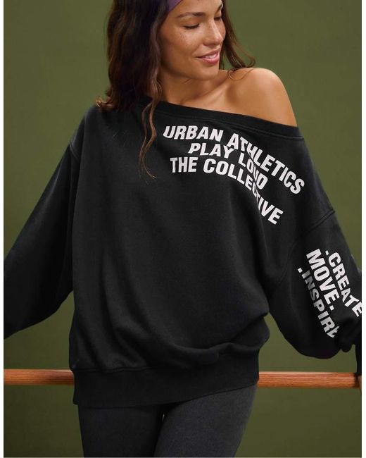 Stradivarius Sweatshirt Met Print Met Vervaagd Effect in het Black