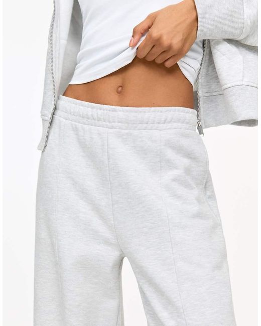 Pull&Bear White Straight Tracksuit Bottoms