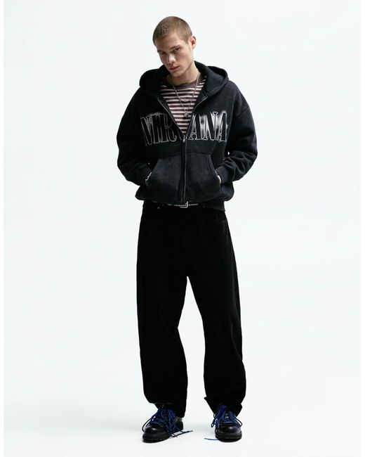 Pull&Bear – kapuzenjacke in Black für Herren