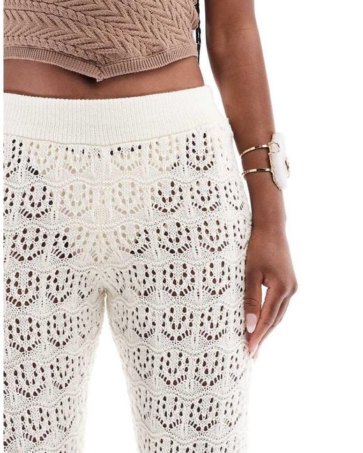 Miss Selfridge Gehaakte Strandbroek in het White
