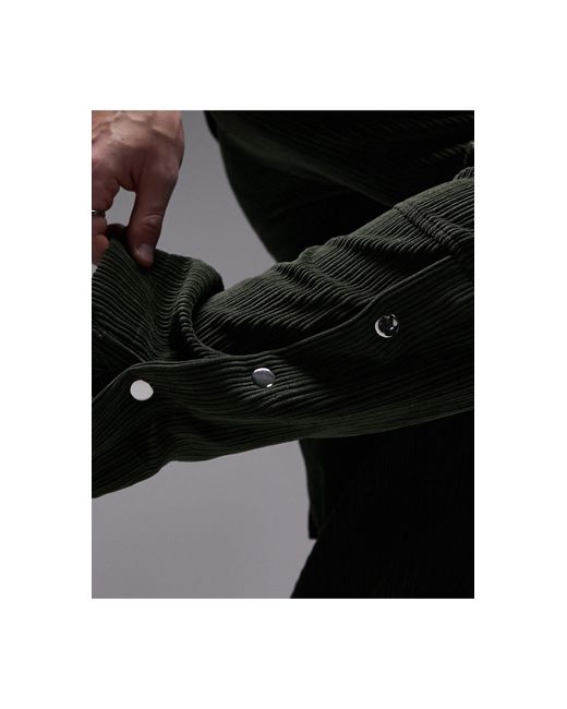 Pantalon cargo ample en velours côtelé - kaki Topman pour homme en coloris Black