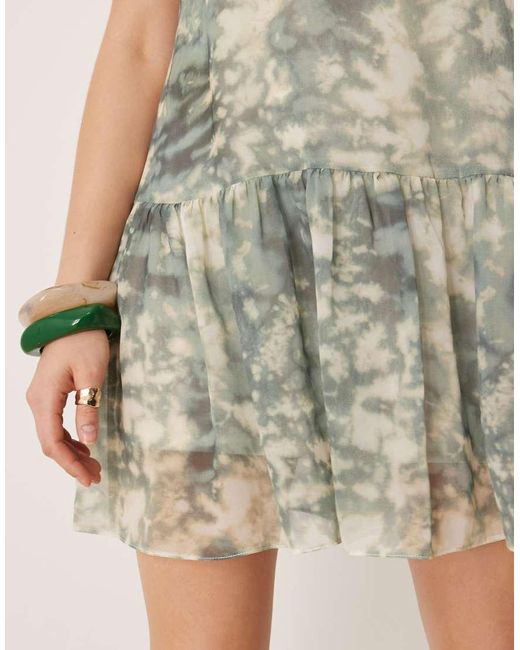ASOS Multicolor Drop Waist Chiffon Mini Dress