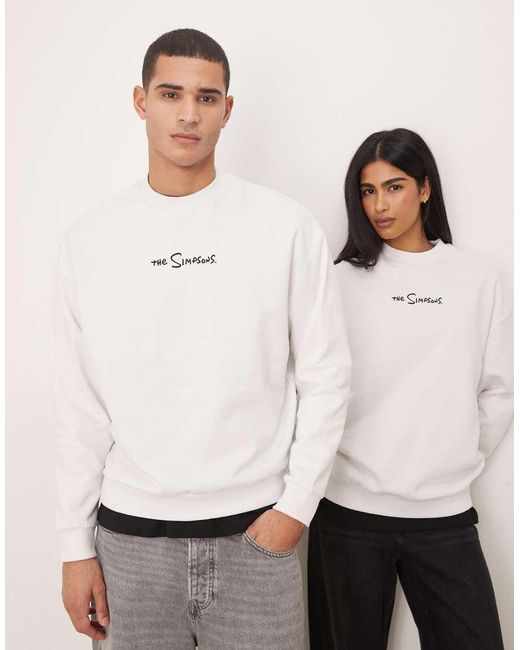 ASOS Natural Unisex Relaxed Sweat With The Simpsons Print
