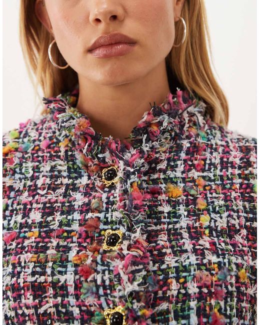 Sister Jane Red Ara Tweed High Collar Jacket