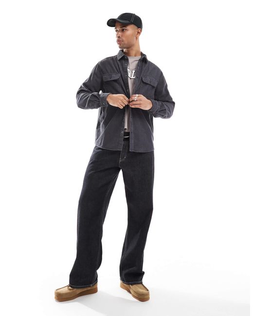 ASOS – cord-hemdjacke in Blue für Herren