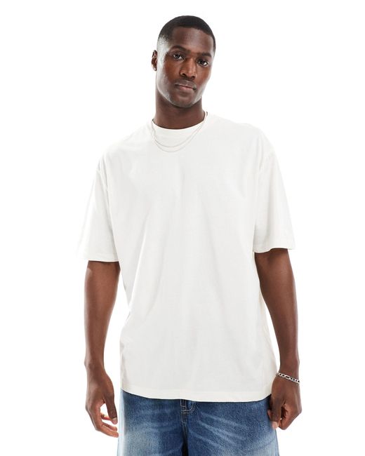 T-shirt oversize beige con stampa di ciliegie sul retro di ASOS in White da Uomo