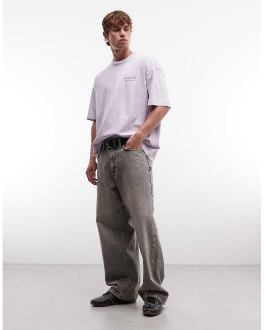 AllSaints Purple Xander Short Sleeve Logo T-shirt for men