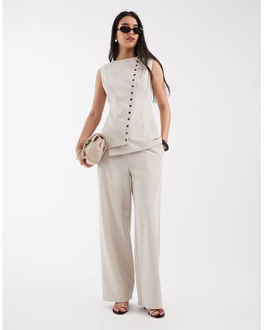 Pretty Lavish White Tailored Trouser Co-ord