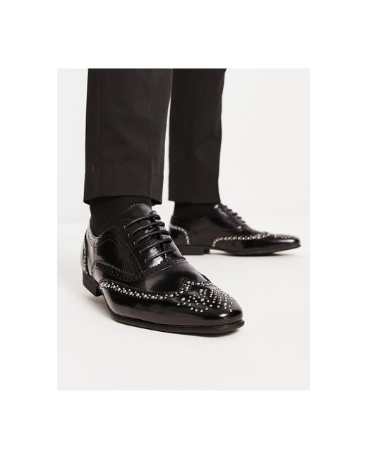 Chaussures oxford cloutées à lacets en imitation cuir Truffle Collection  pour homme en coloris Noir | Lyst