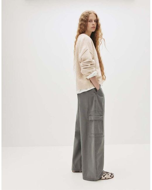 Pull&Bear Natural Cardigan With Raglan Sleeves And Buttons