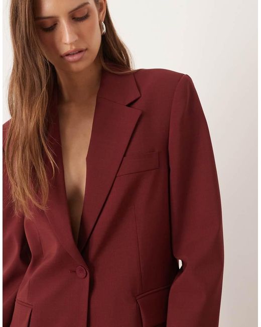 Mango Red Dani Oversized Blazer Co-ord