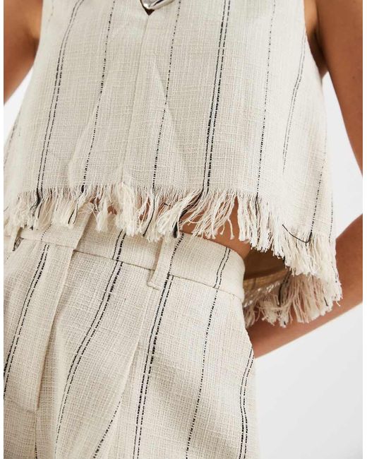 ASOS Multicolor Tailored Fringe Hem V Neck Shell Top