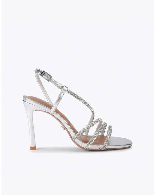Carvela Kurt Geiger White Paparazza Jewel Heel Heeled Sandals