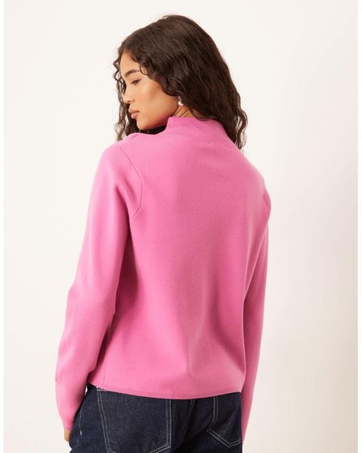 Mango Pink High Neck Jumper