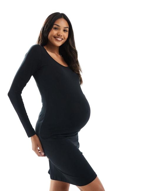 Mama.licious Mamalicious Maternity Long Sleeve Jersey Mini Dress in Black | Lyst Mama.licious Mamalicious Maternity Long Sleeve Jersey Mini Dress in Black | Lyst