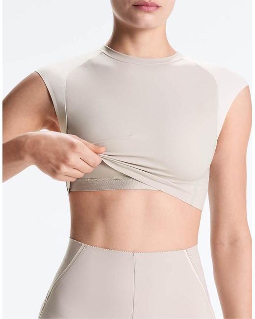 Oysho White Reflective Compressive Tank Top
