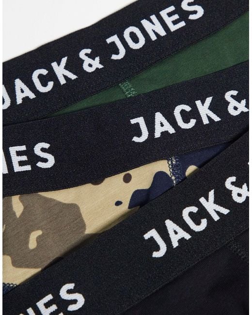 Jack & Jones Green 3 Pack Trunks for men