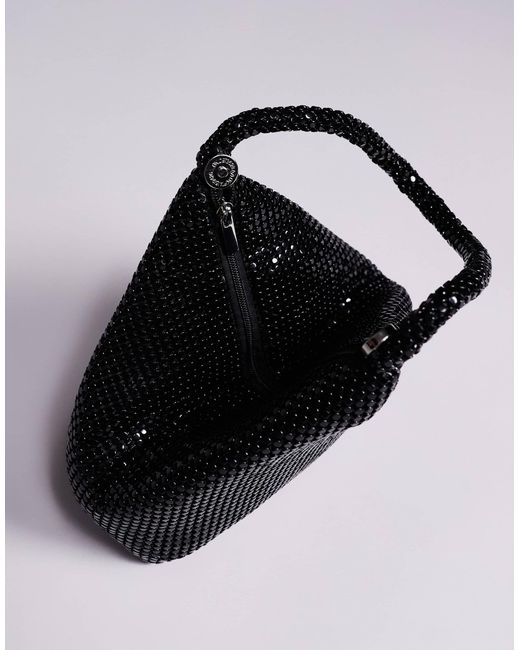 ASOS Black Chainmail Mini Grab Cookie Clutch Bag
