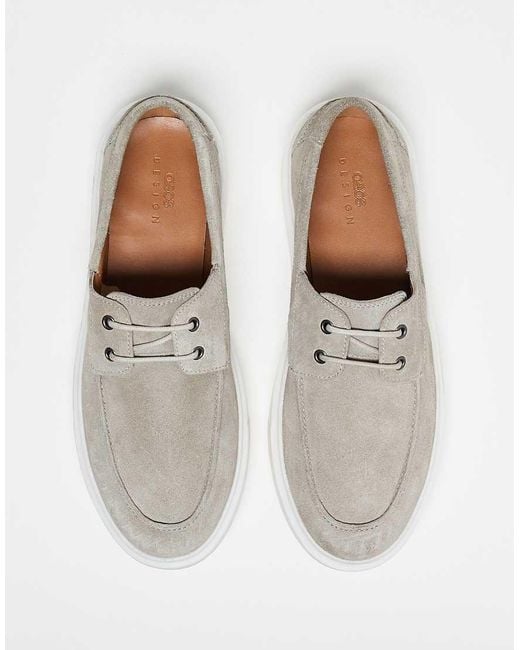 Zapatos Grises Con Cordones De Ante De ASOS de hombre de color White